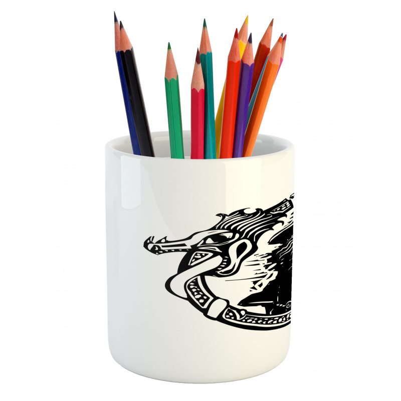 Mage in Dragon Circle Pencil Pen Holder