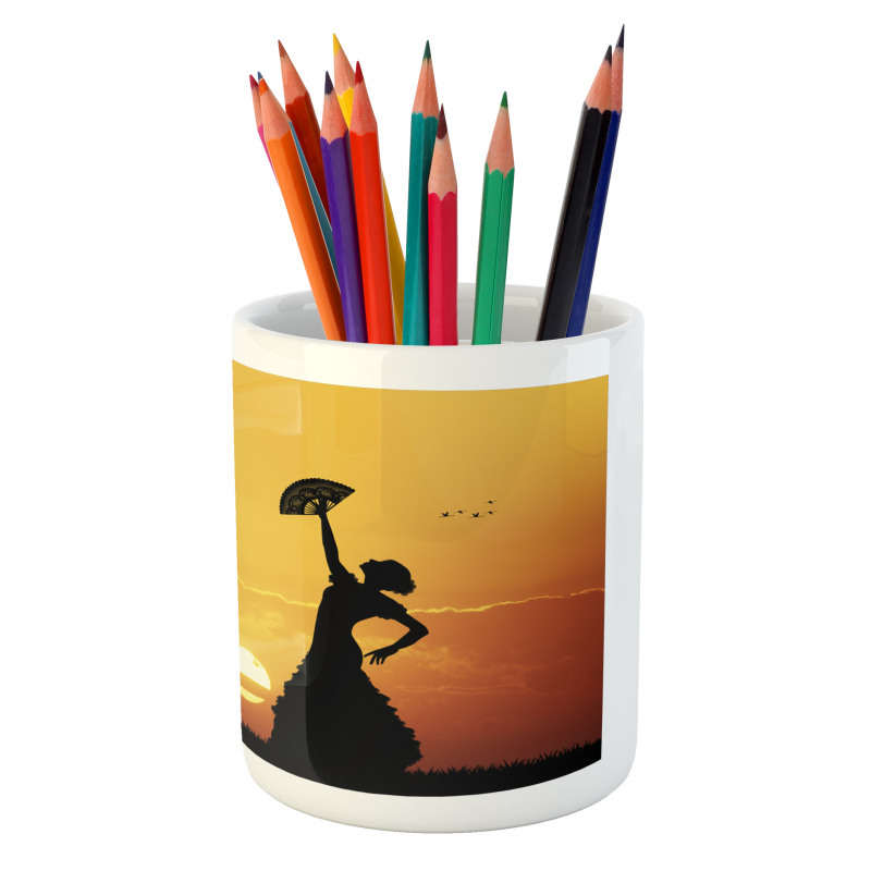 Flamenco Dancer Guitar Pencil Pen Holder