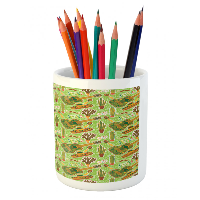 Colorful Doodle Fiesta Pencil Pen Holder