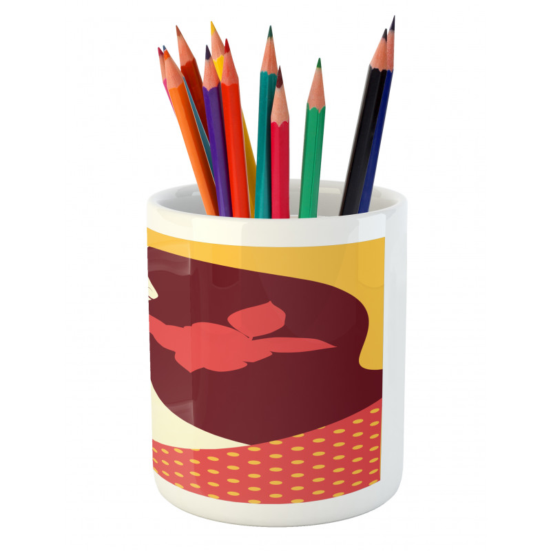 Retro Flamenco Woman Pencil Pen Holder