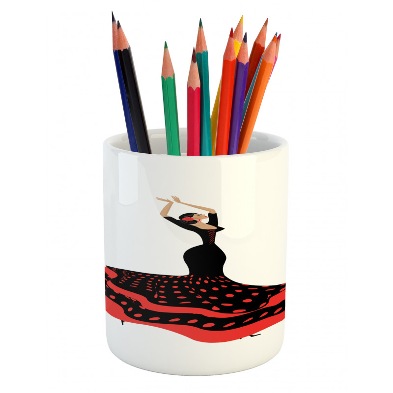 Flamenco Woman Folkloric Pencil Pen Holder