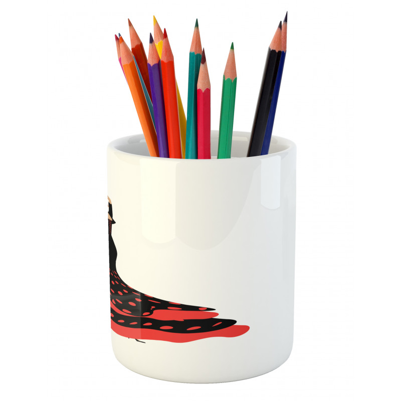 Flamenco Woman Folkloric Pencil Pen Holder