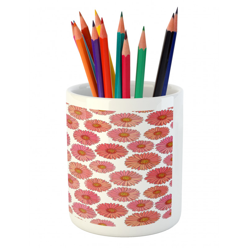 Pink Bloom Field Flourish Pencil Pen Holder