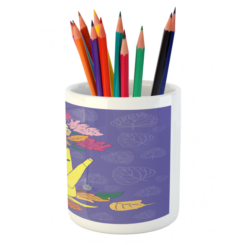 Flower Bucket Water Can Pencil Pen Holder