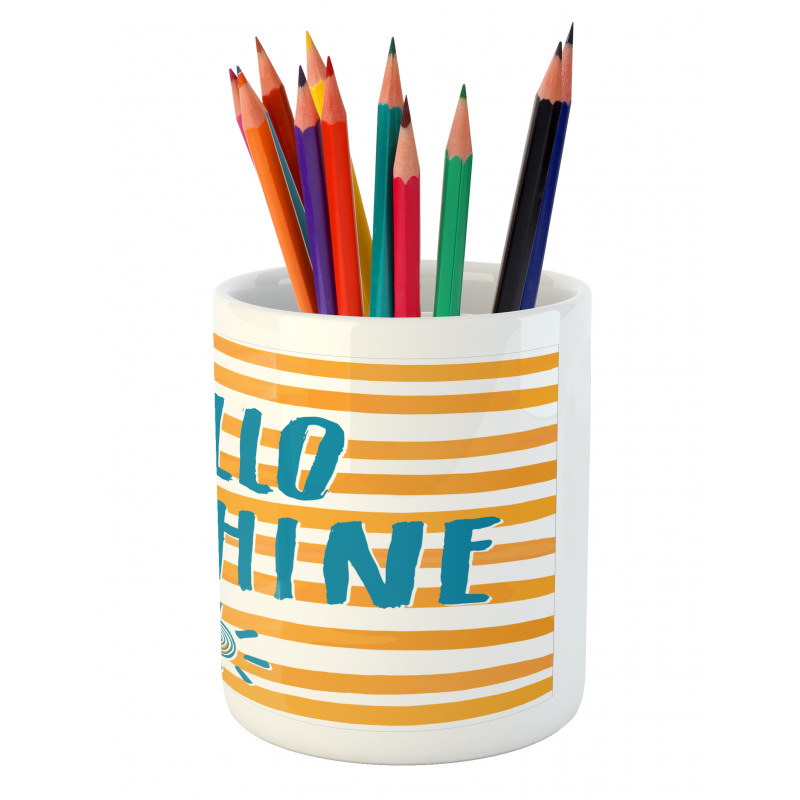 Words Stripes Pencil Pen Holder