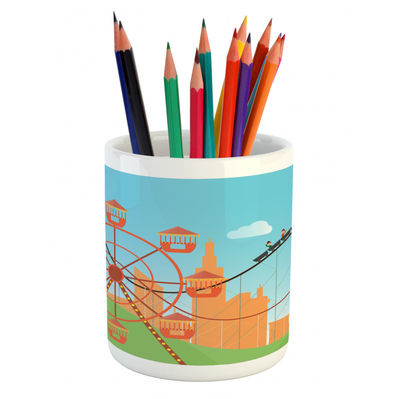 Flat Art Colorful Pencil Pen Holder