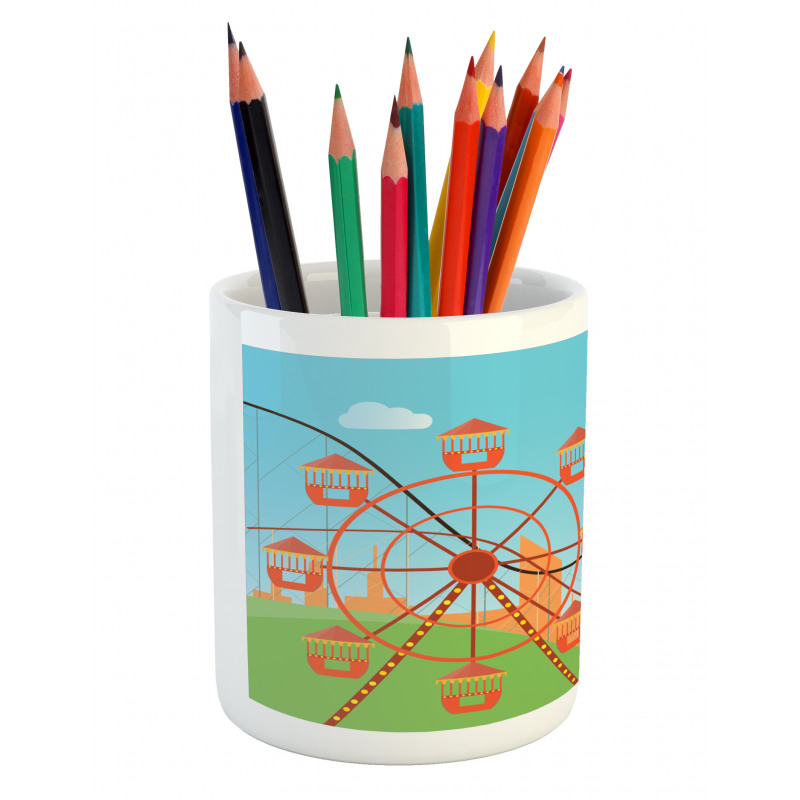 Flat Art Colorful Pencil Pen Holder