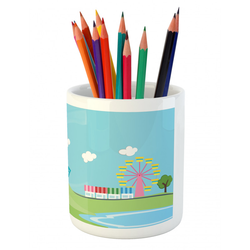 Cartoon Village Pencil Pen Holder