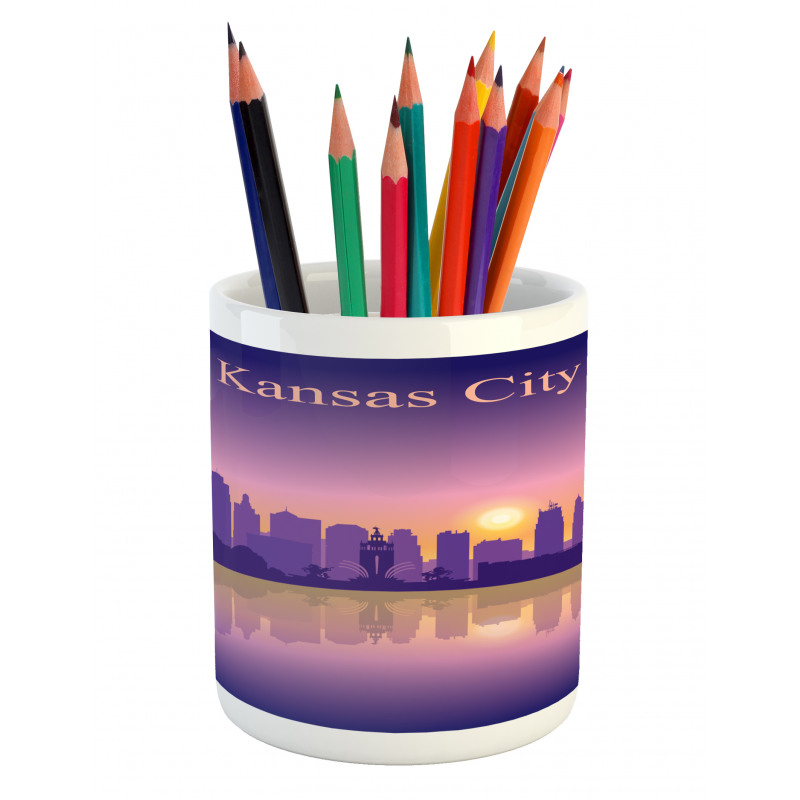 Downtown Cityscape Pencil Pen Holder