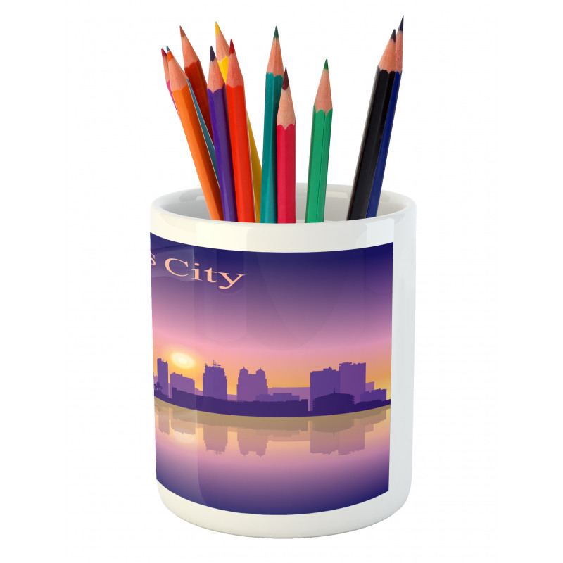 Downtown Cityscape Pencil Pen Holder