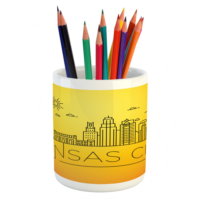 Minimal Linear City Pencil Pen Holder