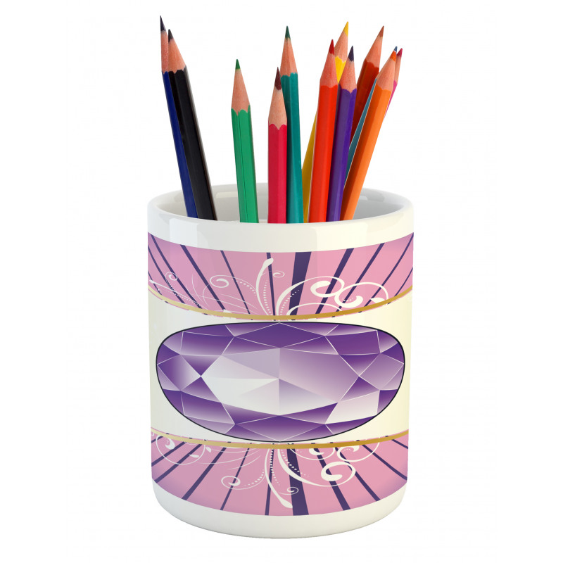 Flourish Gemstone Theme Pencil Pen Holder