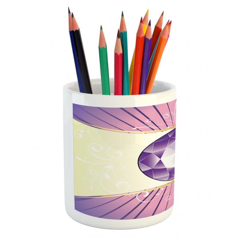 Flourish Gemstone Theme Pencil Pen Holder