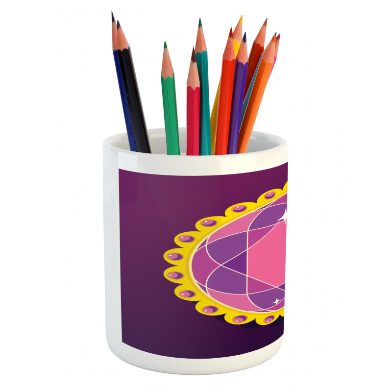 Abstract Round Gem Pencil Pen Holder