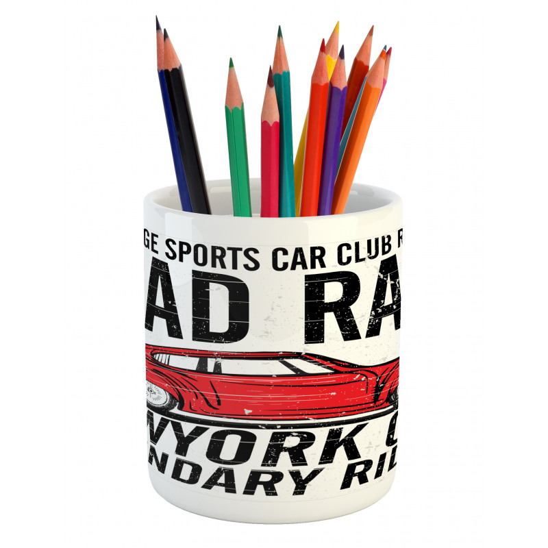 Vintage Sports Race Theme Pencil Pen Holder