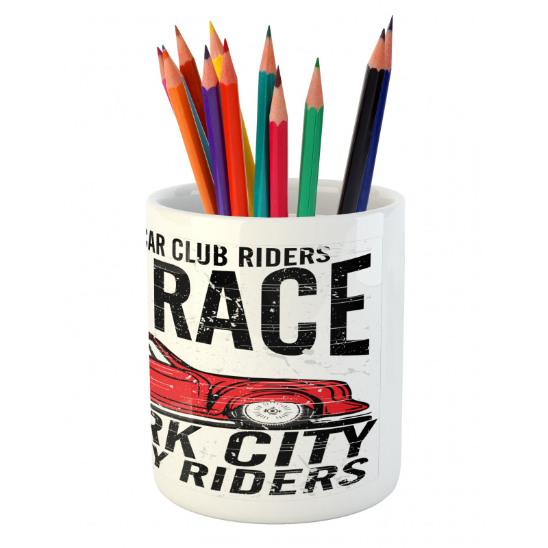 Vintage Sports Race Theme Pencil Pen Holder