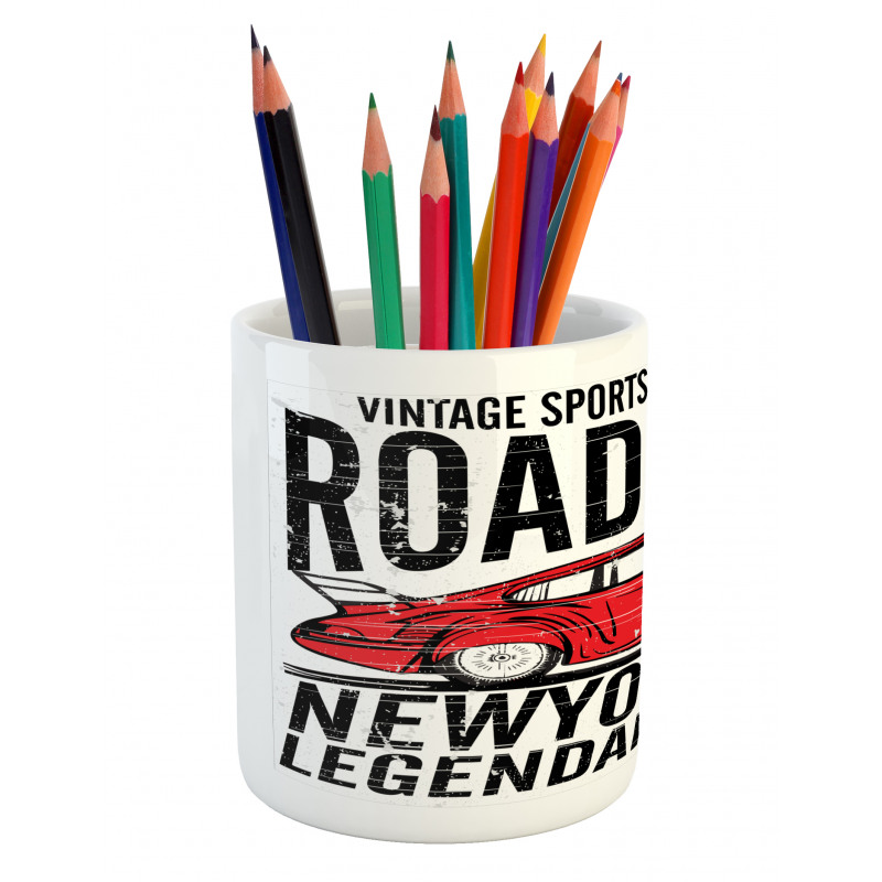 Vintage Sports Race Theme Pencil Pen Holder