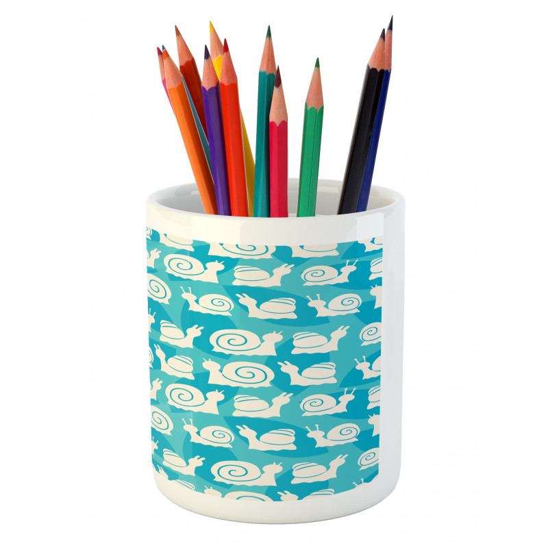 Cartoon Snails Leaves Pencil Pen Holder