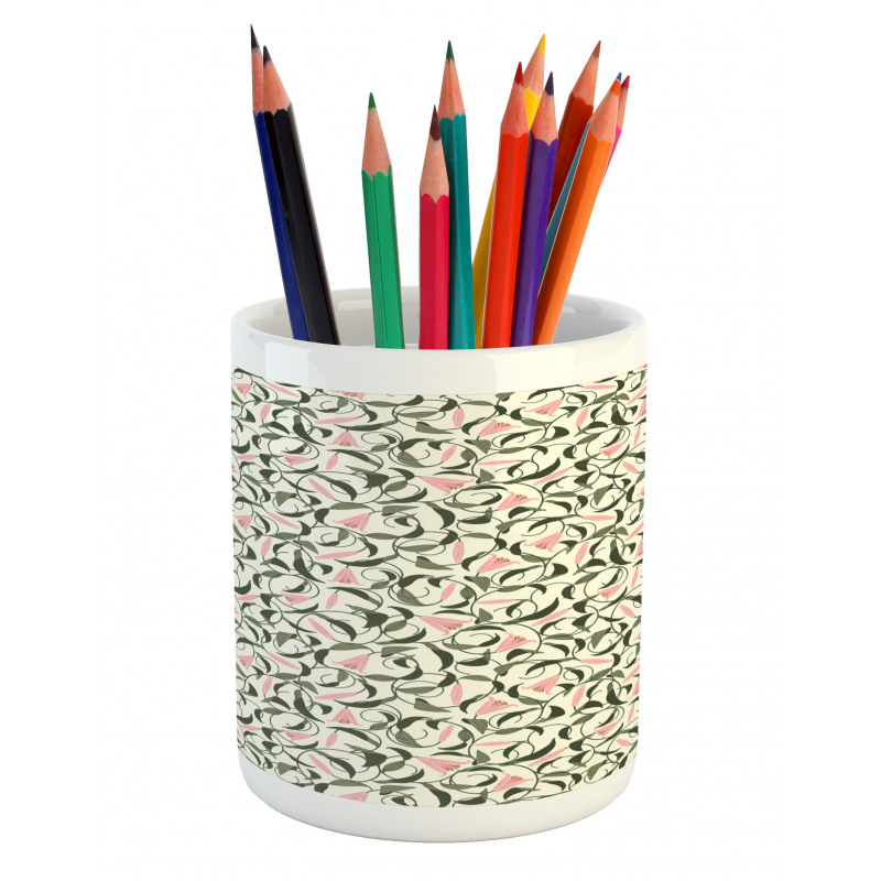 Tangled Stems and Lilies Pencil Pen Holder