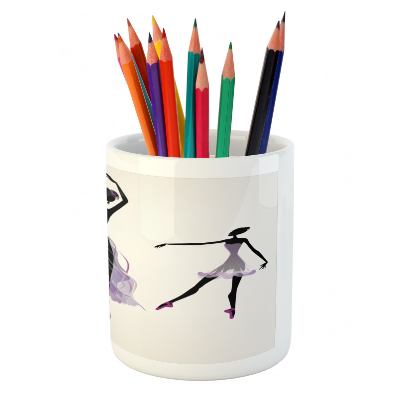 Ballerina Dancer Silhouettes Pencil Pen Holder