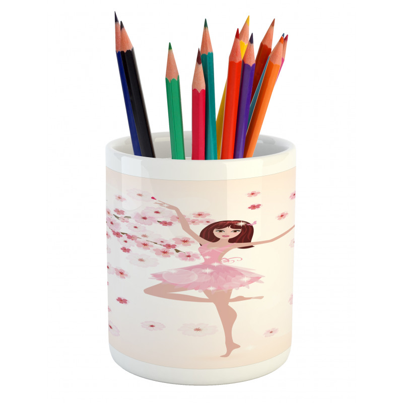 Ballerina Girl Sakura Tree Pencil Pen Holder