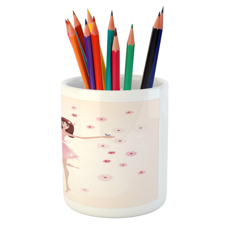 Ballerina Girl Sakura Tree Pencil Pen Holder