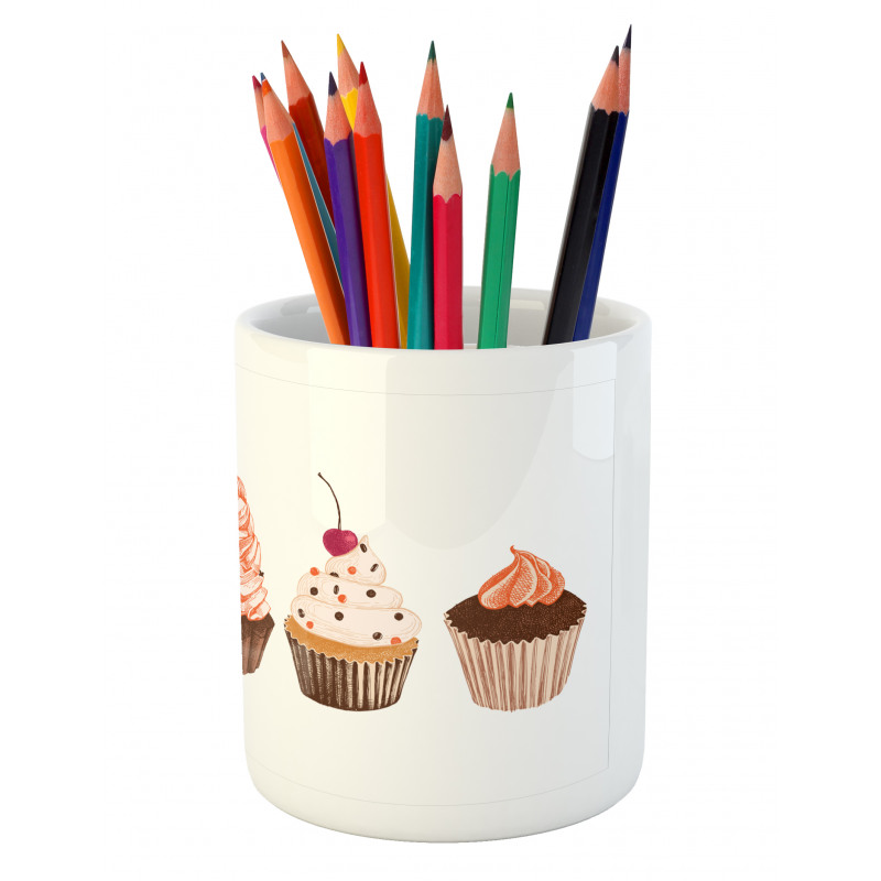 Cakes with Frosting Topping Pencil Pen Holder