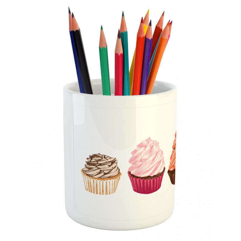 Cakes with Frosting Topping Pencil Pen Holder