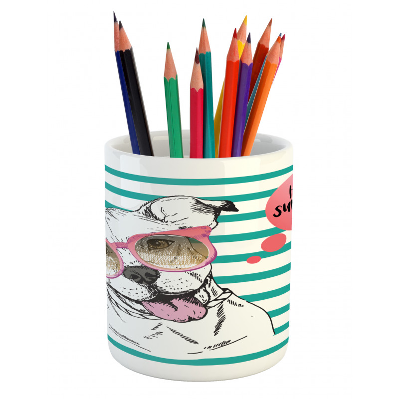 English Pitbull Sunglassess Pencil Pen Holder