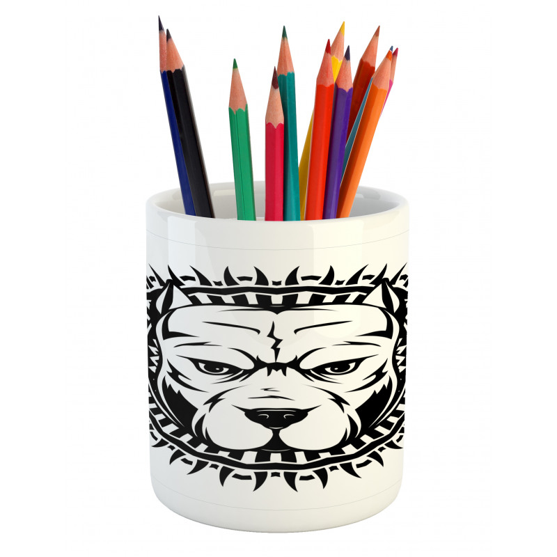 Aggressive Fighting Dog Pencil Pen Holder