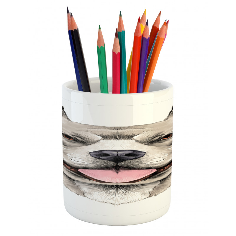 Terrier Realistic Sketch Pencil Pen Holder