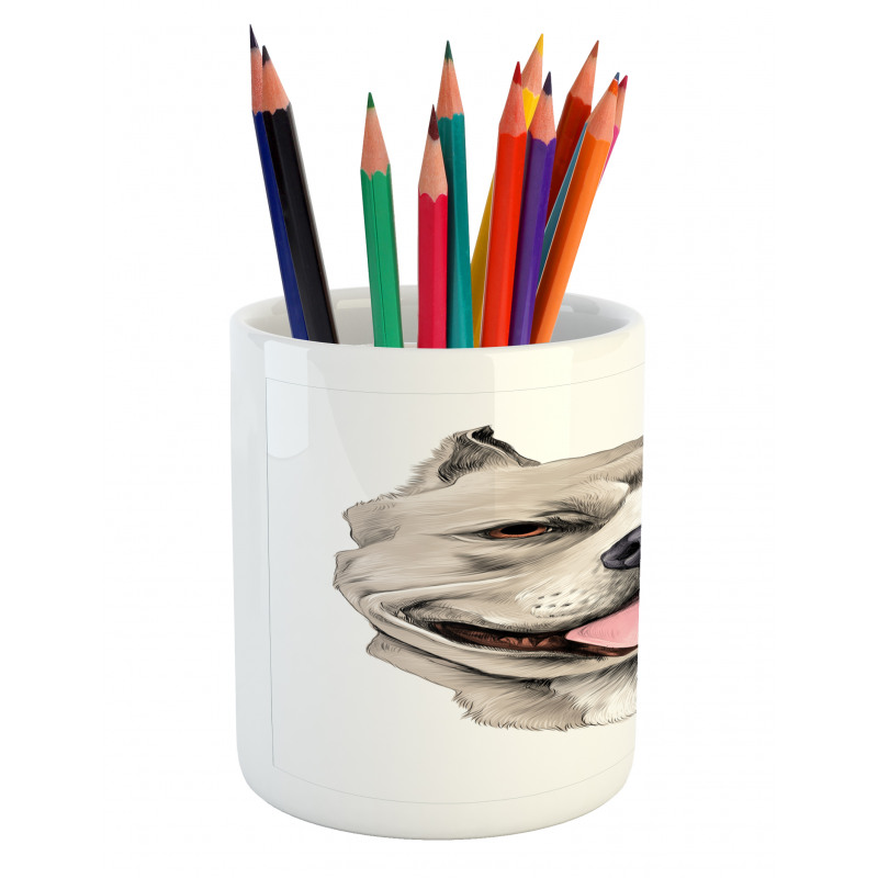 Terrier Realistic Sketch Pencil Pen Holder