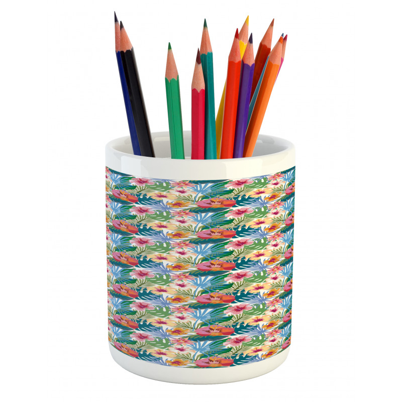 Jungle Nature Flourish Motifs Pencil Pen Holder