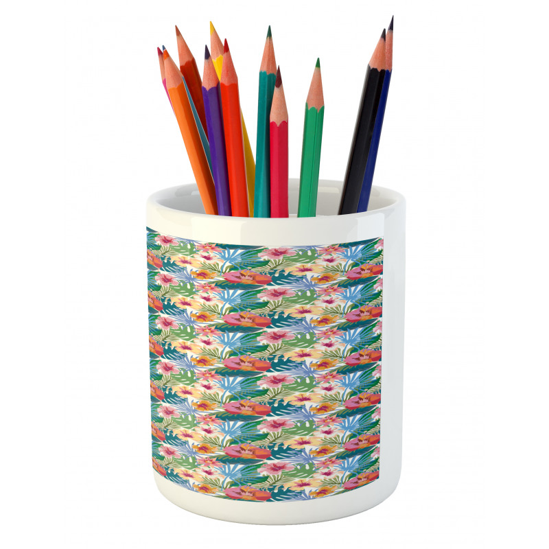 Jungle Nature Flourish Motifs Pencil Pen Holder