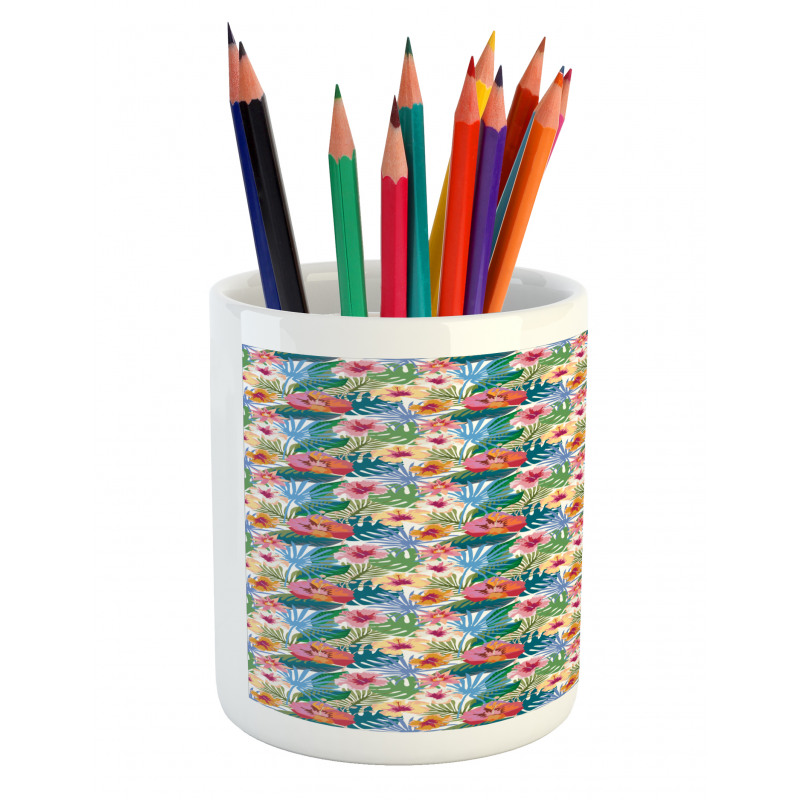 Jungle Nature Flourish Motifs Pencil Pen Holder