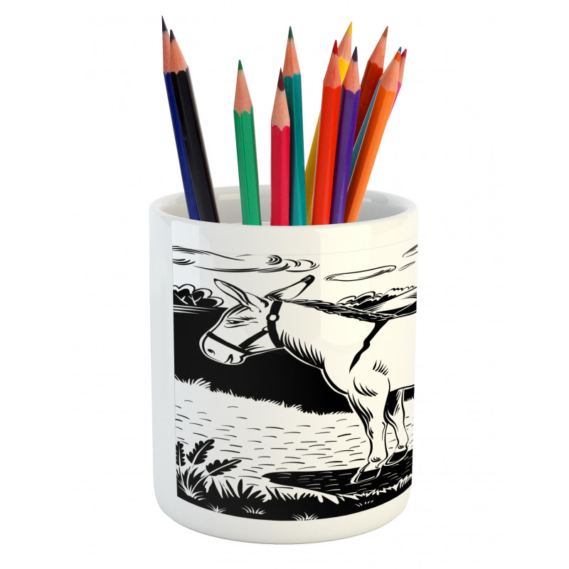 Farmland Village and Animal Pencil Pen Holder