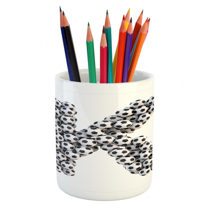 Soccer Alphabet Design Pencil Pen Holder