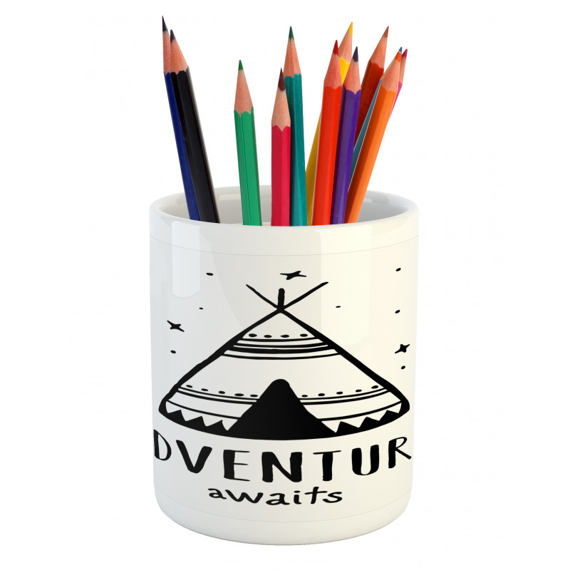 Stars Doodle Words Pencil Pen Holder