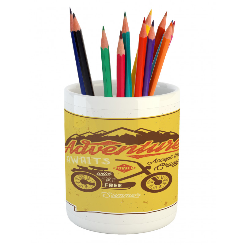 Retro Poster Words Pencil Pen Holder