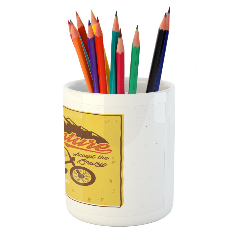 Retro Poster Words Pencil Pen Holder