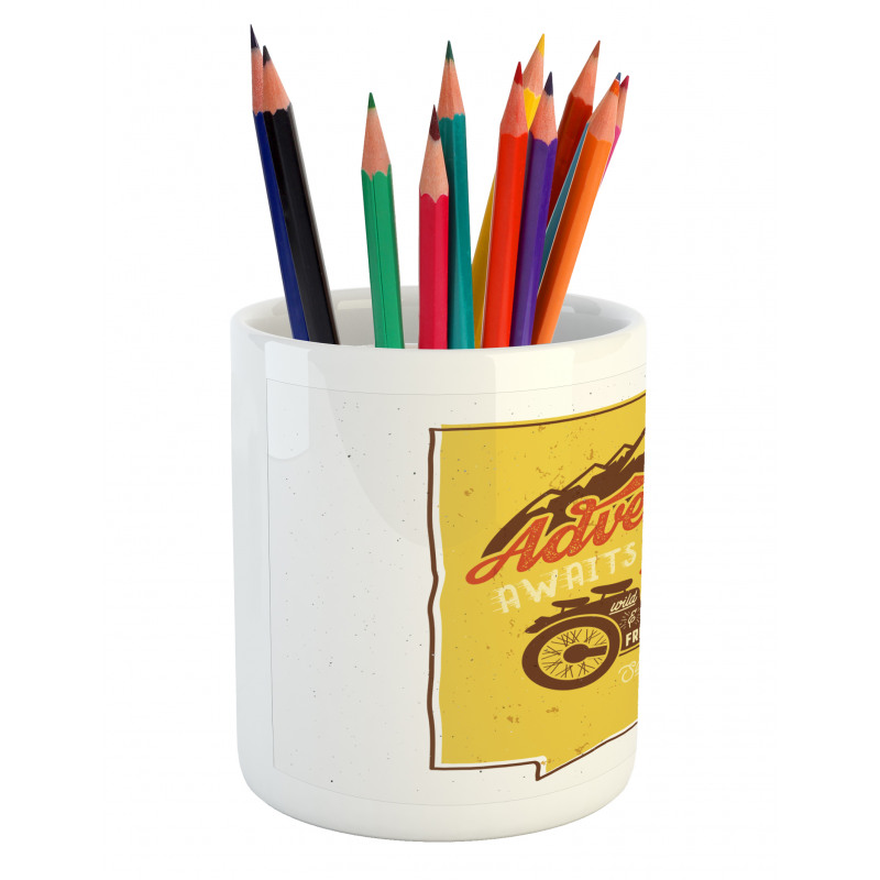 Retro Poster Words Pencil Pen Holder