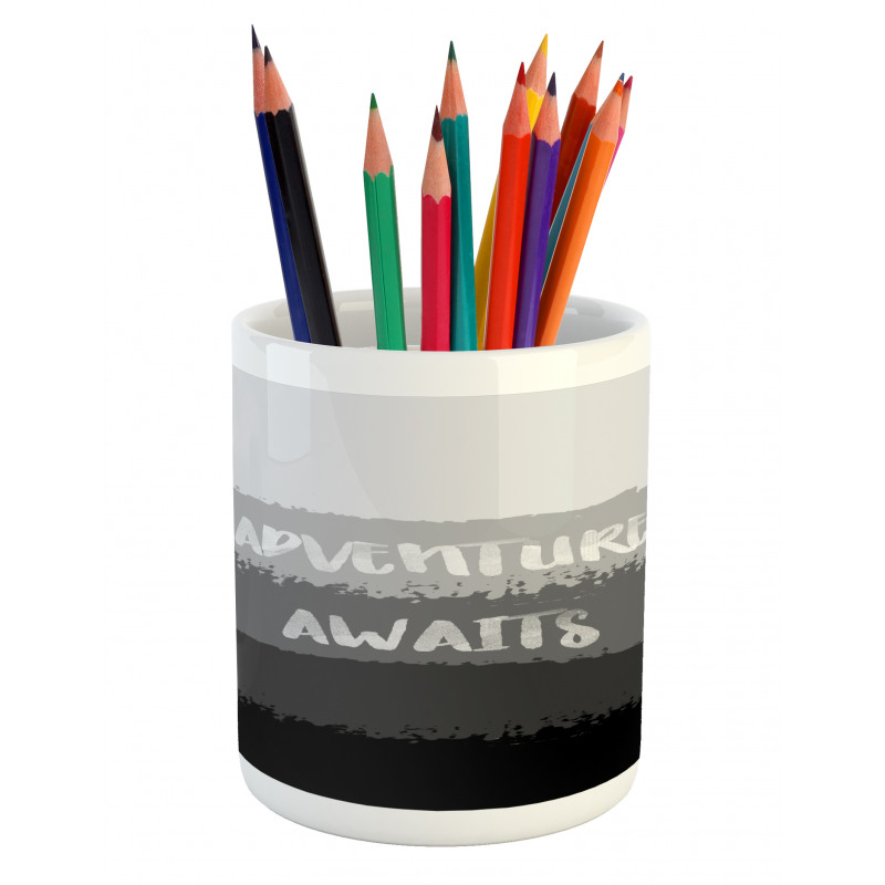 Brush Stroke Words Pencil Pen Holder