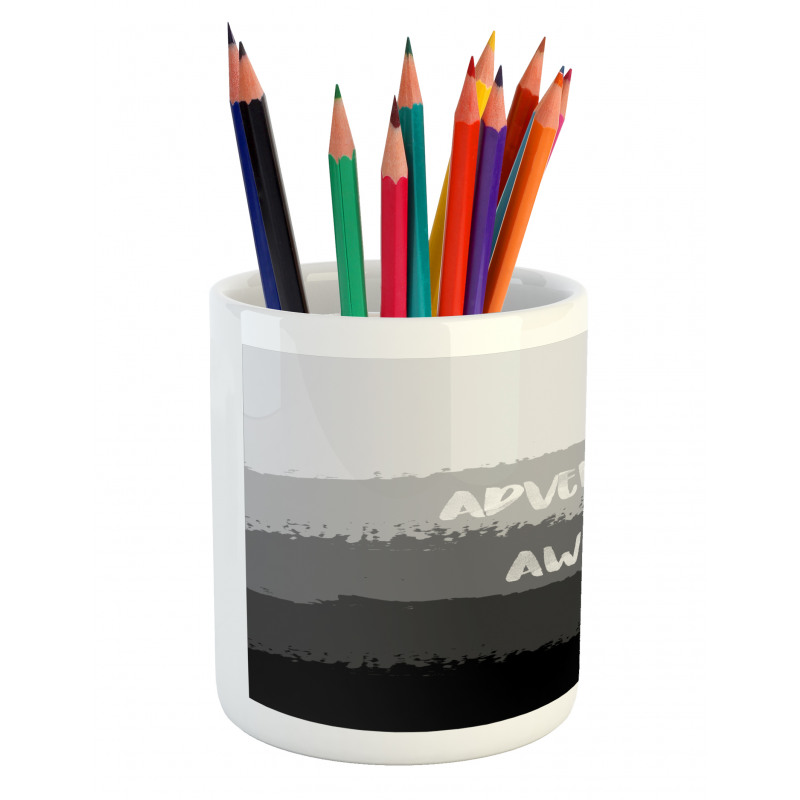 Brush Stroke Words Pencil Pen Holder