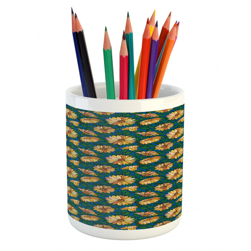 Flower Growth Leaves Pencil Pen Holder