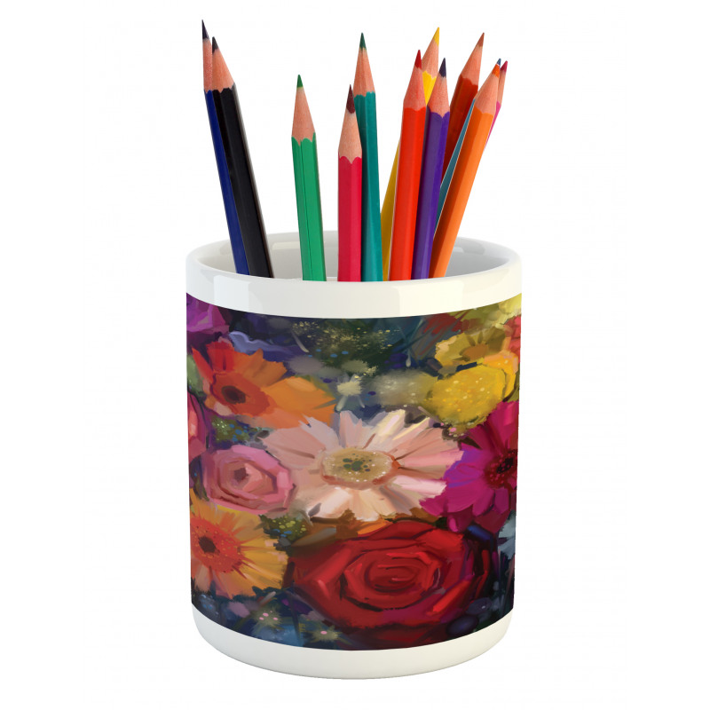 Paintbrush Blossoms Pencil Pen Holder