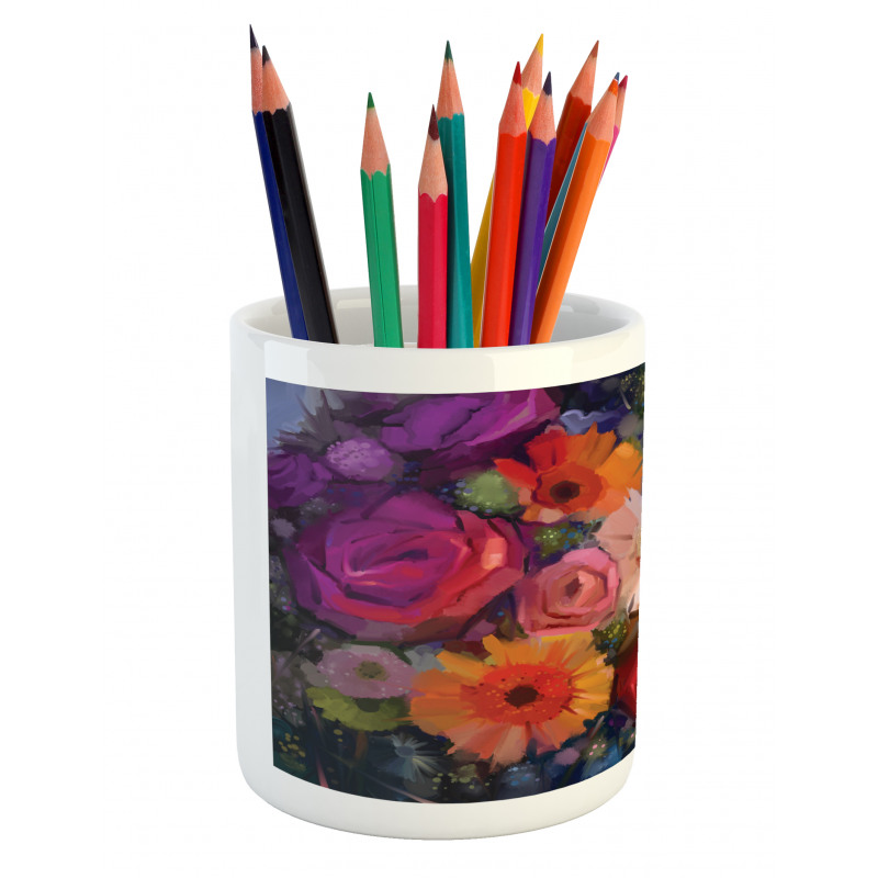 Paintbrush Blossoms Pencil Pen Holder