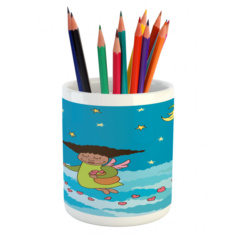 Cartoonish Sky at Night Pencil Pen Holder