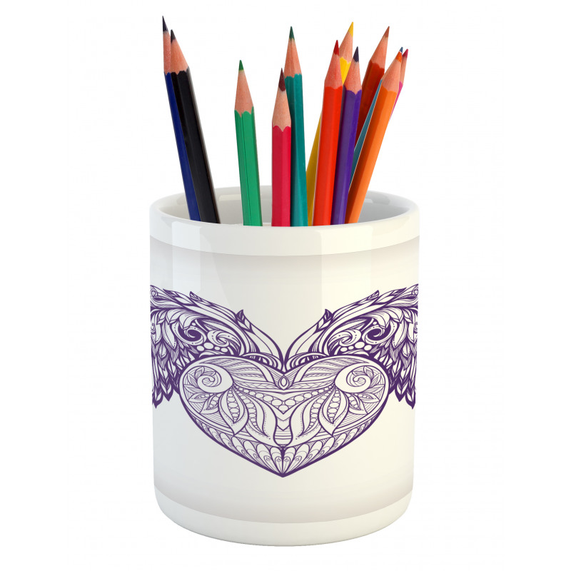 Heart Botany Ornate Pencil Pen Holder