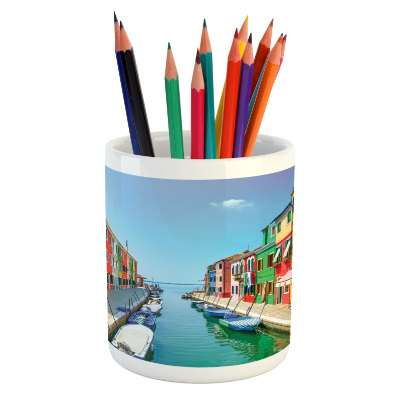 Urban Life with Boats Pencil Pen Holder