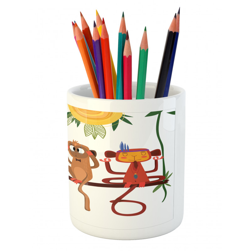 Animals Sitting Branch Pencil Pen Holder